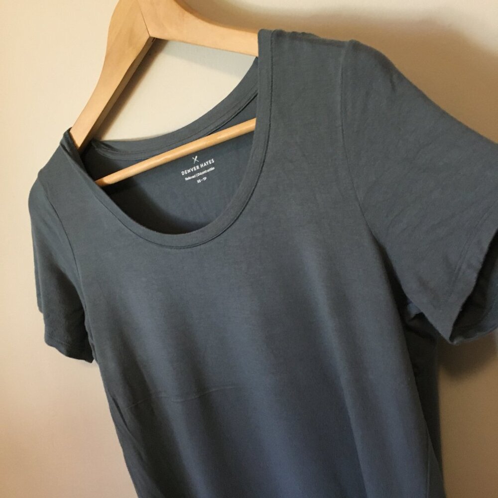 Denver Hayes Blue Steel Grey Relaxed Rayon Tee Size - XS Indie Sleaze - Picture 3 of 13